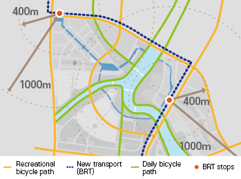 recreational bicycle path new transport daily bicycle path brt stops